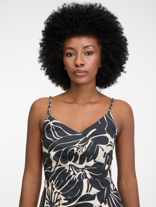 Orsay Crna ženska kratka haljina s uzorkom ORSAY