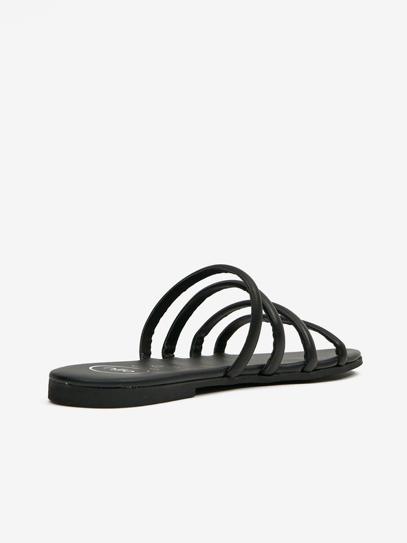 Ojju Crne kožne papuče OJJU