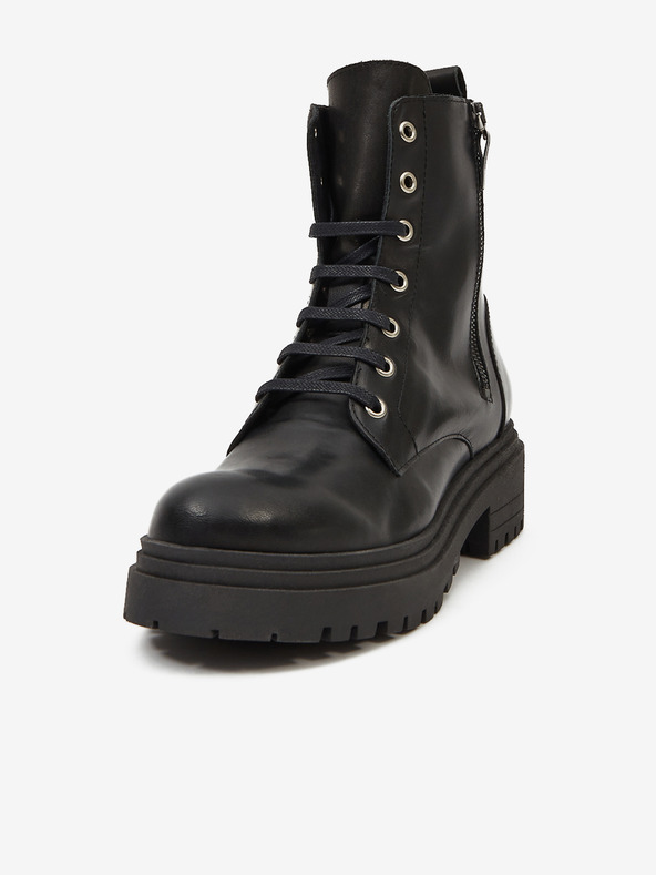 Ojju Crne ženske kožne gležnjače OJJU