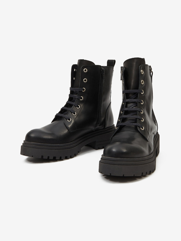 Ojju Crne ženske kožne gležnjače OJJU