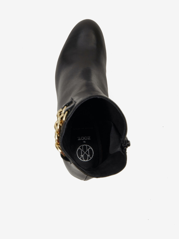 Ojju Crne ženske kožne gležnjače OJJU na petu