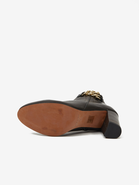 Ojju Crne ženske kožne gležnjače OJJU na petu