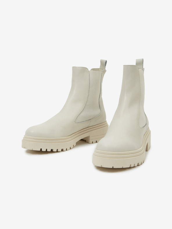 Ojju Svijetlo sive ženske kožne chelsea čizme OJJU