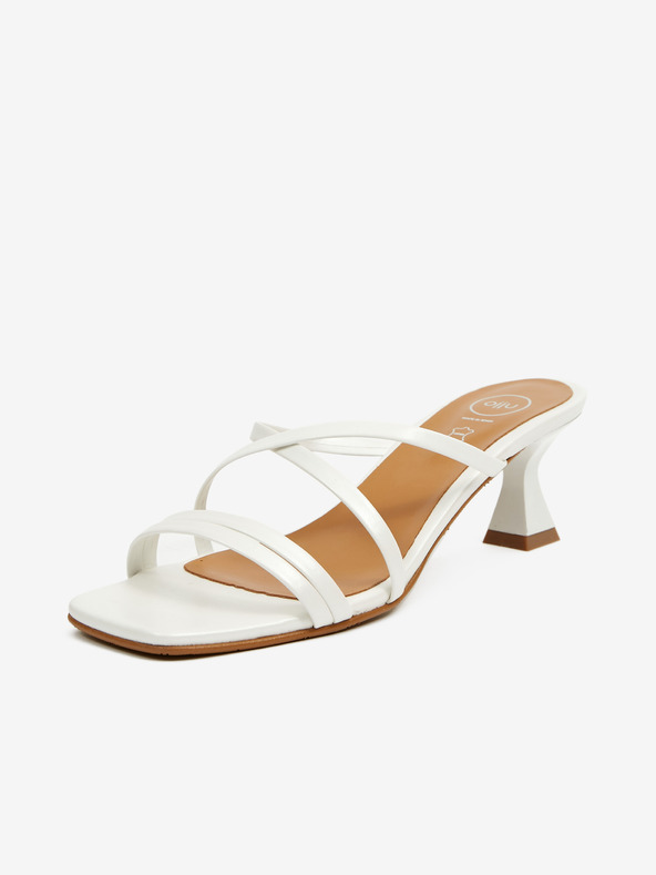 Ojju Bijele ženske papuče sa petom OJJU