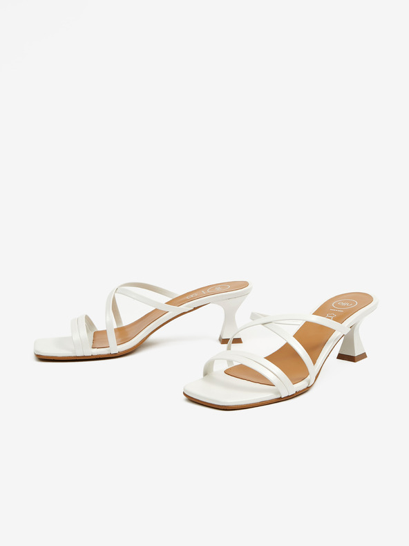 Ojju Bijele ženske papuče sa petom OJJU