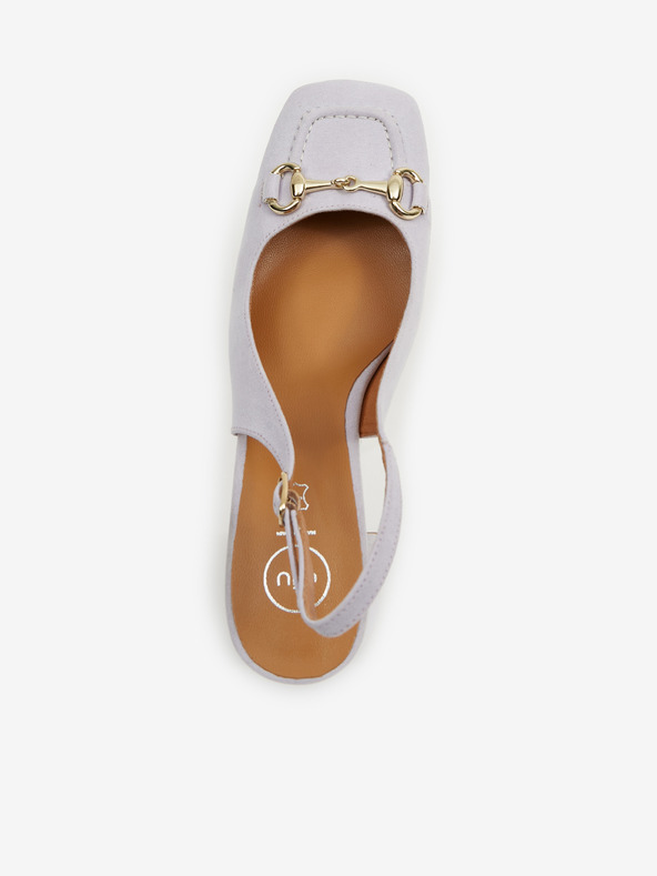 Ojju Svijetloljubičaste ženske sandale u završnici od antilopa na OJJU petu