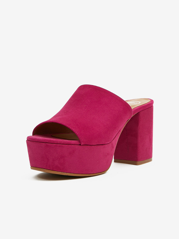 Ojju Tamno ružičaste ženske papuče u antilop završnici na OJJU peti