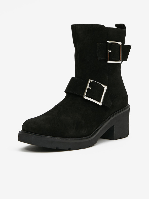 Ojju Crne gležnjače od brušene kože OJJU