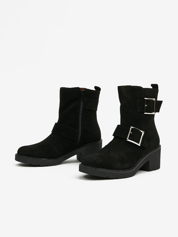 Ojju Crne gležnjače od brušene kože OJJU