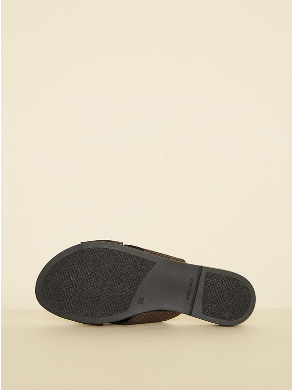 Ojju Crne kožne papuče OJJU