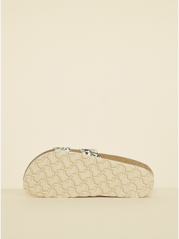 Ojju Bež ženske papuče sa zmijskim uzorkom OJJU
