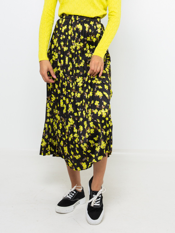 CAMAIEU Crno-žuta uzorirana maksi suknja CAMAIEU