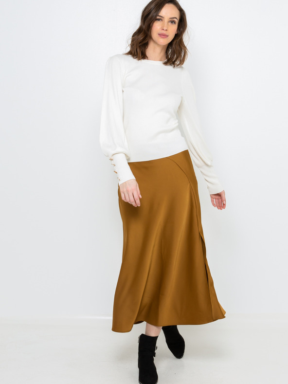 CAMAIEU Bijeli pulover s balonastim rukavima CAMAIEU