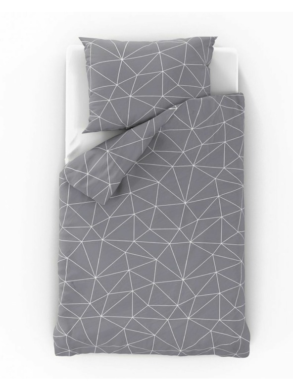 Kvalitex Pamučni set posteljine NORDIC COLLECTION 140x200, 70x90cm GRID sivi