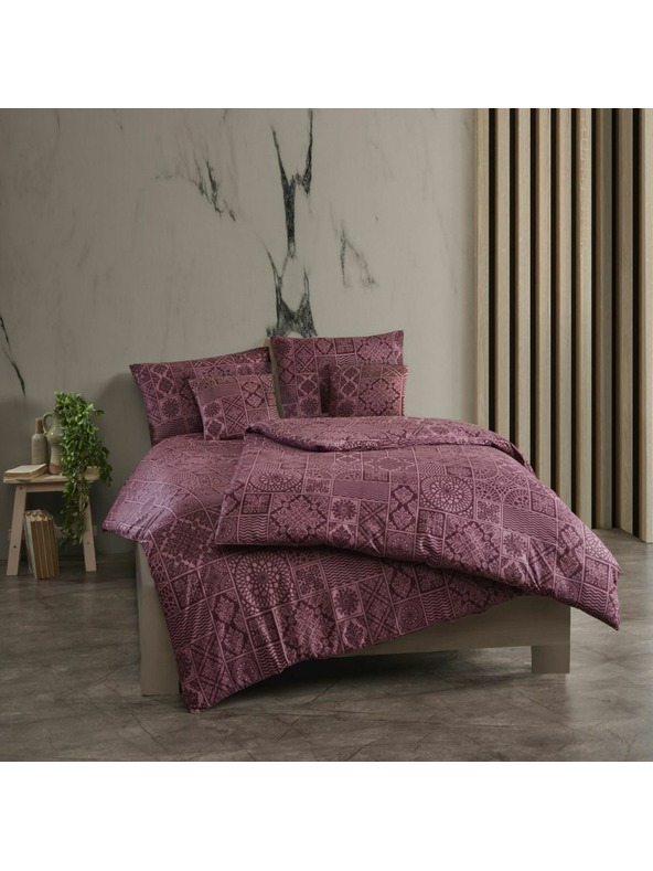 Kvalitex Francuski pamučni set posteljine renforcé 240x220, 70x90cm TOKYO bordo