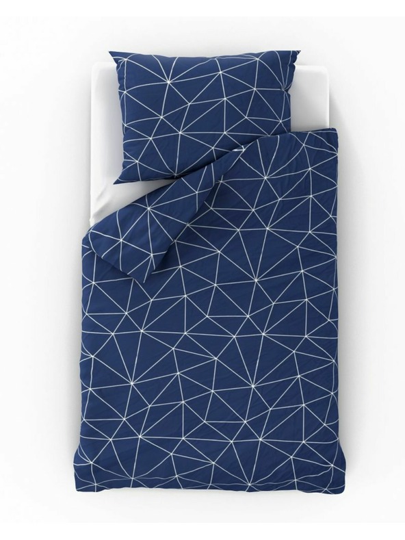 Kvalitex Pamučna posteljina NORDIC COLLECTION 140x200, 70x90cm GRID plava