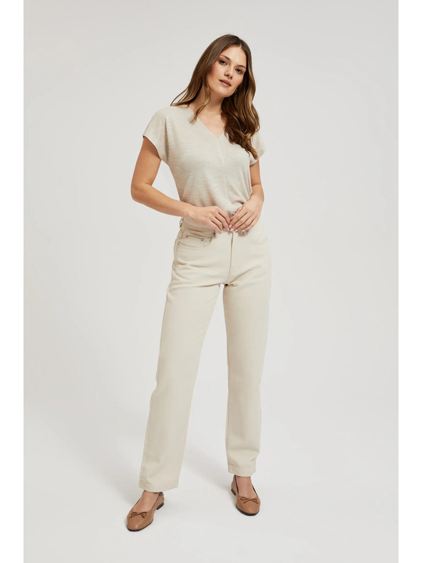 Moodo Ženske traperice Moodo – svijetlo bež