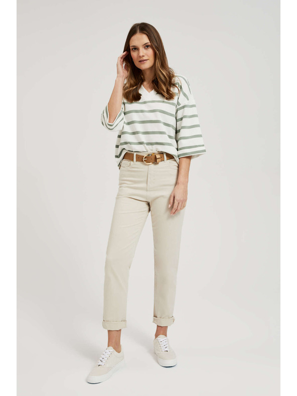 Moodo Ženske traperice Moodo – svijetlo bež