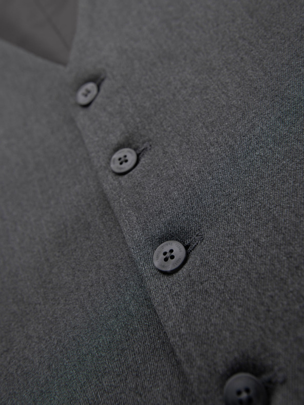 Ombre Clothing Muški sivi odijelo prsluk s klasičnim detaljima i postavom