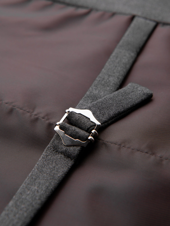 Ombre Clothing Muški sivi odijelo prsluk s klasičnim detaljima i postavom