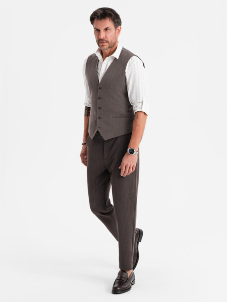 Ombre Clothing Muški sivi elegantan prsluk SLIM FIT