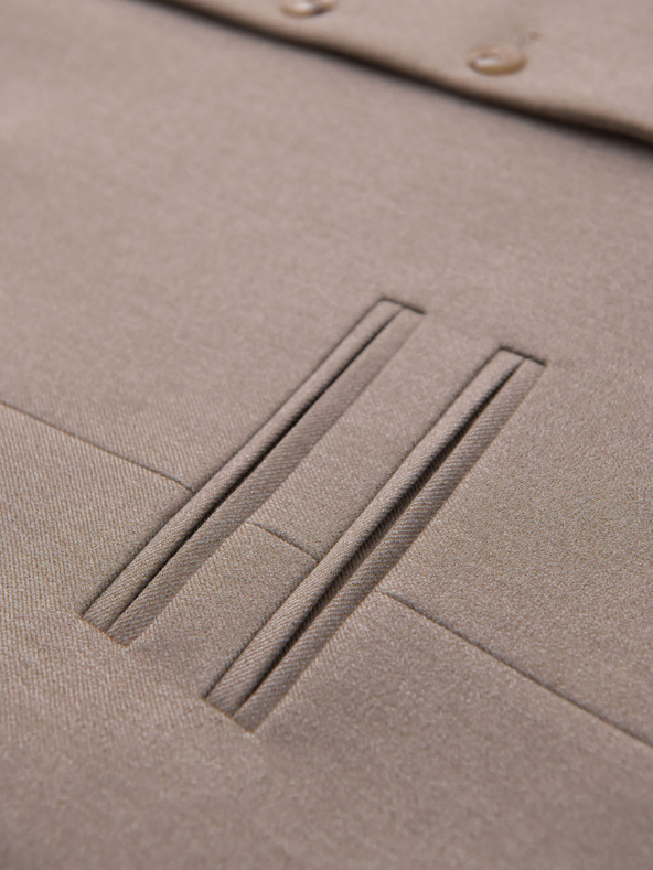 Ombre Clothing Muški bež odijelo prsluk s klasičnim detaljima i postavom