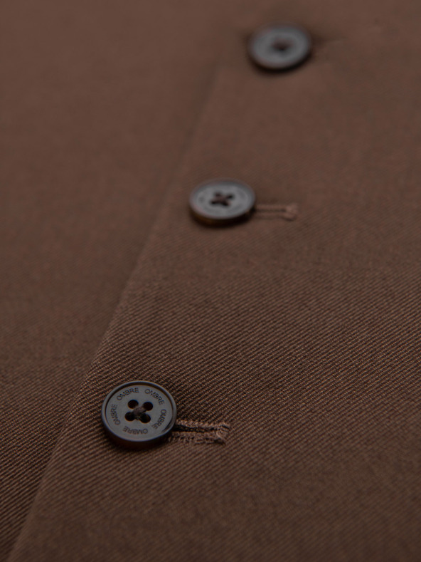 Ombre Clothing Muški smeđi odijelo prsluk s klasičnim detaljima i postavom