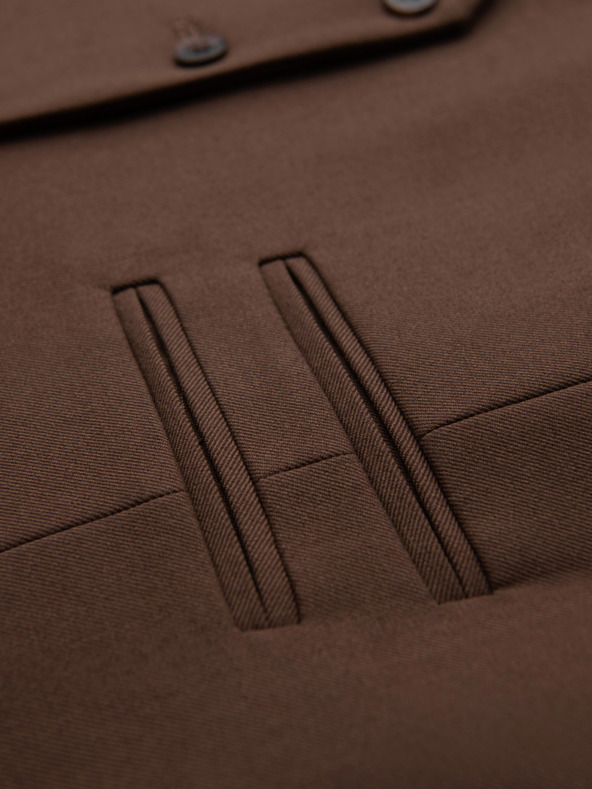 Ombre Clothing Muški smeđi odijelo prsluk s klasičnim detaljima i postavom