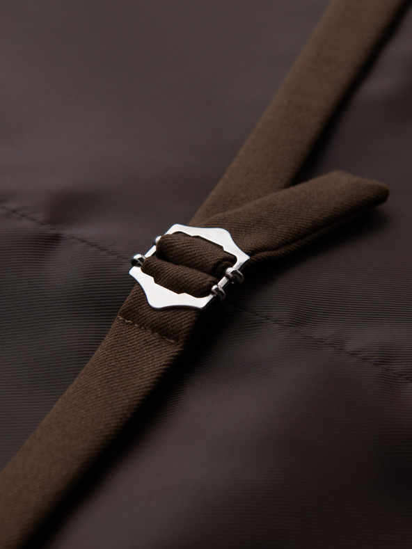Ombre Clothing Muški smeđi odijelo prsluk s klasičnim detaljima i postavom