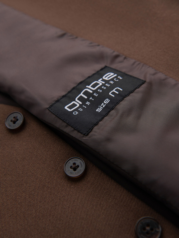 Ombre Clothing Muški smeđi odijelo prsluk s klasičnim detaljima i postavom