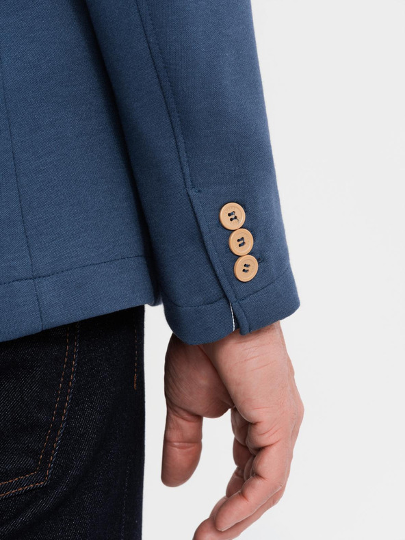Ombre Clothing Muški plavi sako SLIM s finom teksturom