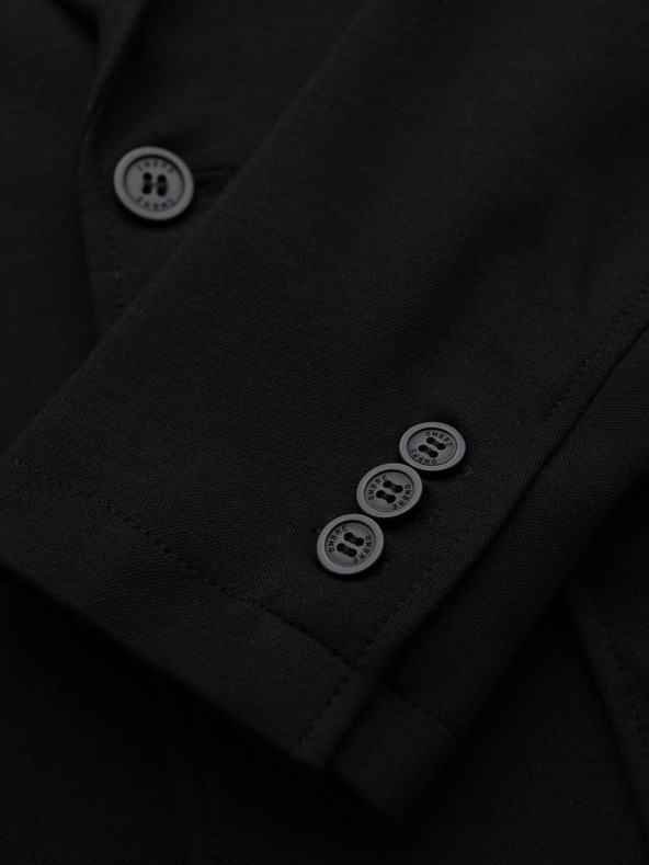 Ombre Clothing Muški crni sako SLIM s finom teksturom