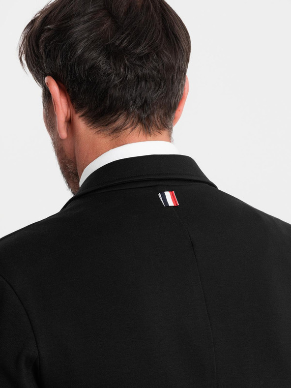 Ombre Clothing Muški crni sako SLIM s finom teksturom