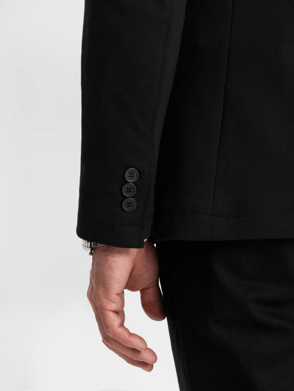 Ombre Clothing Muški crni sako SLIM s finom teksturom
