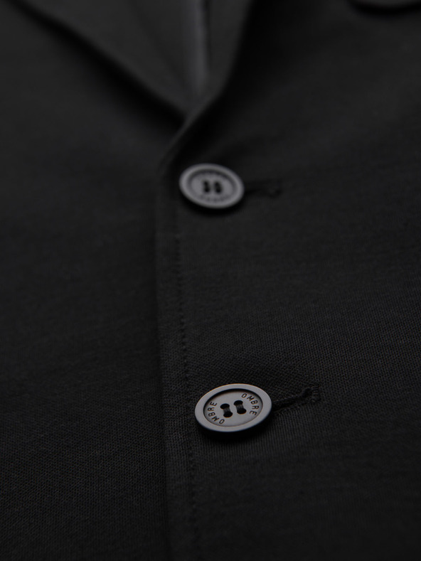 Ombre Clothing Muški crni sako SLIM s finom teksturom