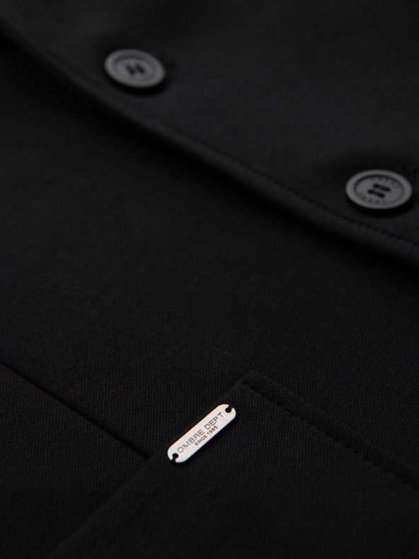 Ombre Clothing Muški crni sako SLIM s finom teksturom
