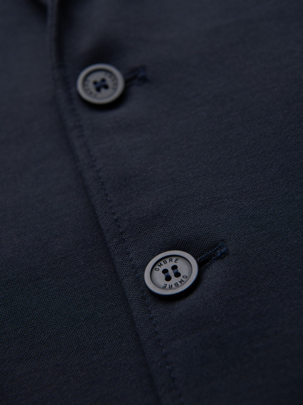 Ombre Clothing Muški tamno plavi sako SLIM od fino strukturiranog pletiva