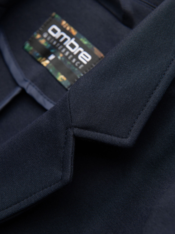 Ombre Clothing Muški tamno plavi sako SLIM od fino strukturiranog pletiva