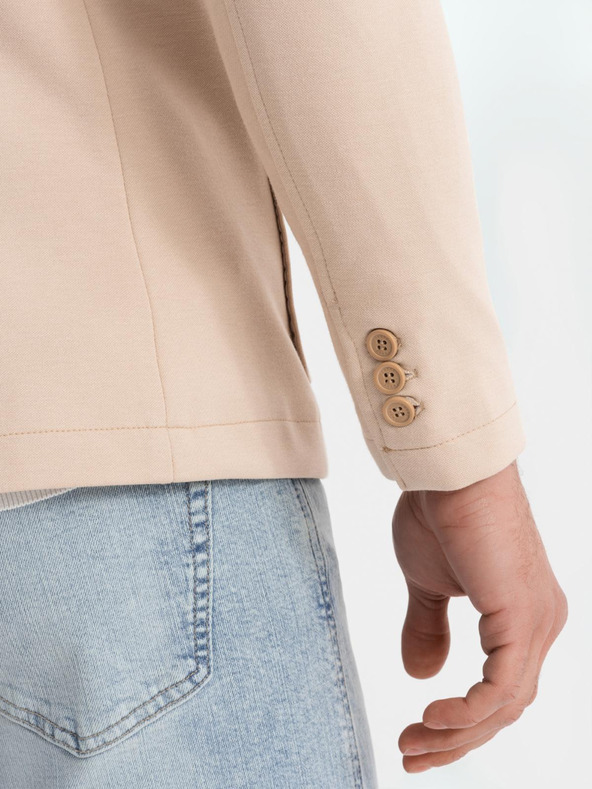 Ombre Clothing Muški bež sako SLIM od fino strukturiranog pletiva