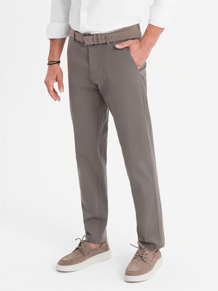 Ombre Clothing Muške chino hlače REGULAR FIT s finom strukturom - sive