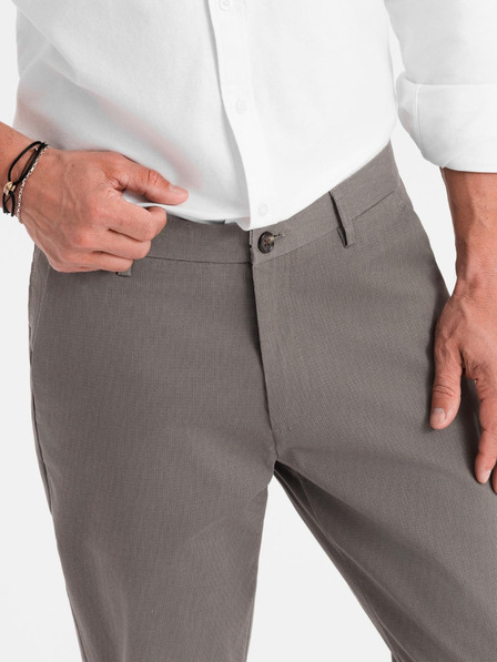 Ombre Clothing Muške chino hlače REGULAR FIT s finom strukturom - sive