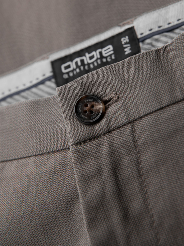 Ombre Clothing Muške chino hlače REGULAR FIT s finom strukturom - sive
