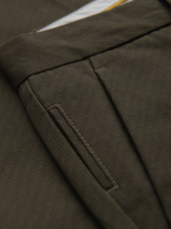 Ombre Clothing Muške chino hlače REGULAR FIT s finom strukturom - tamnozelene