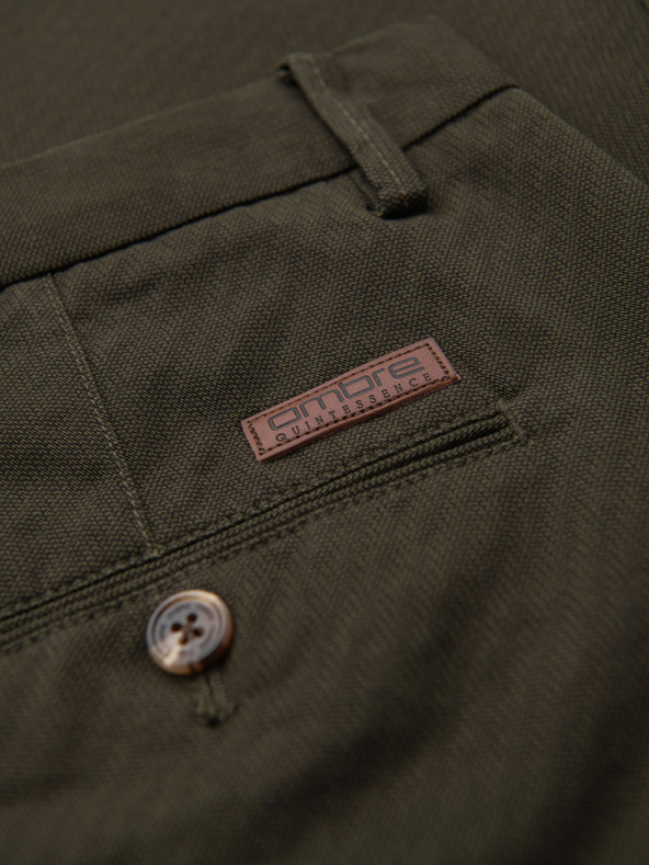 Ombre Clothing Muške chino hlače REGULAR FIT s finom strukturom - tamnozelene