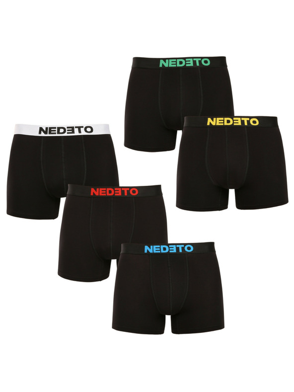 Nedeto Set od pet - muške bokserice Nedeto crne