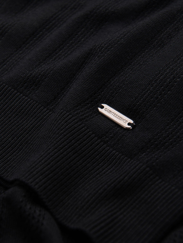 Ombre Clothing Muška polo majica sa zatvaračem na izrezu - crna