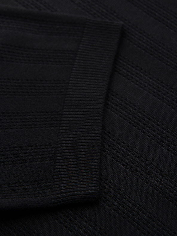 Ombre Clothing Muška polo majica sa zatvaračem na izrezu - crna