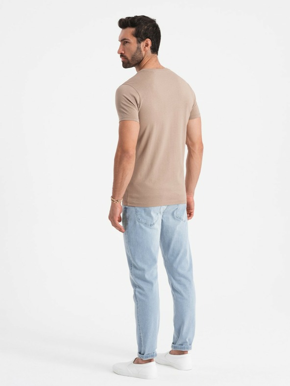 Ombre Clothing Siva muška pamučna osnovna majica s izrezom Ombre Clothing