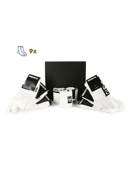 Nedeto Set od devet - Nedeto sportske visoke čarape bijele