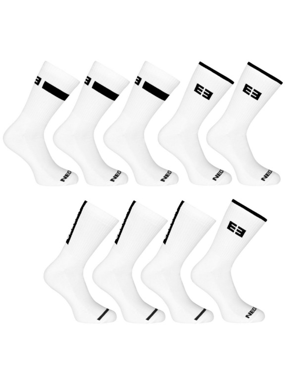 Nedeto Set od devet - Nedeto sportske visoke čarape bijele